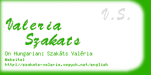 valeria szakats business card
