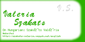 valeria szakats business card